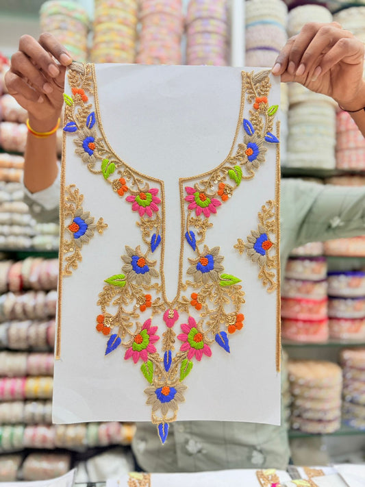 Handcrafted Thread Work Neck Patches – Premium Designer Neck Embellishment