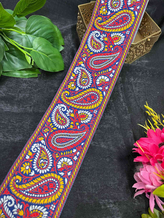 Heritage Mango Banarasi Lace – 9 Meters, 3.5-Inch Traditional Zari Embroidered Border for Sarees, Lehengas & Dupattas | Design 5
