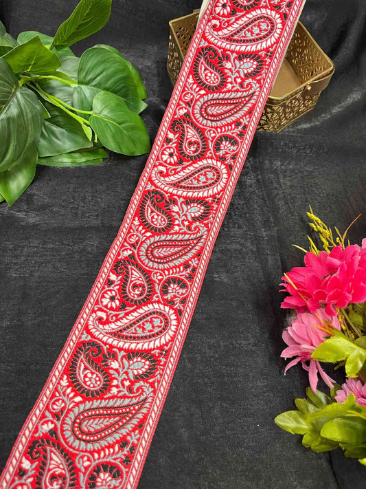 Heritage Mango Banarasi Lace – 9 Meters, 3.5-Inch Traditional Zari Embroidered Border for Sarees, Lehengas & Dupattas | Design 6