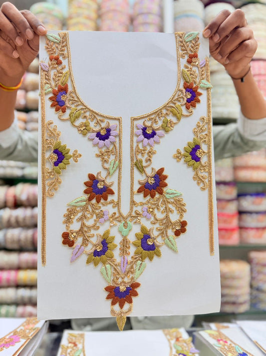 Handcrafted Thread Work Neck Patches – Premium Designer Neck Embellishment