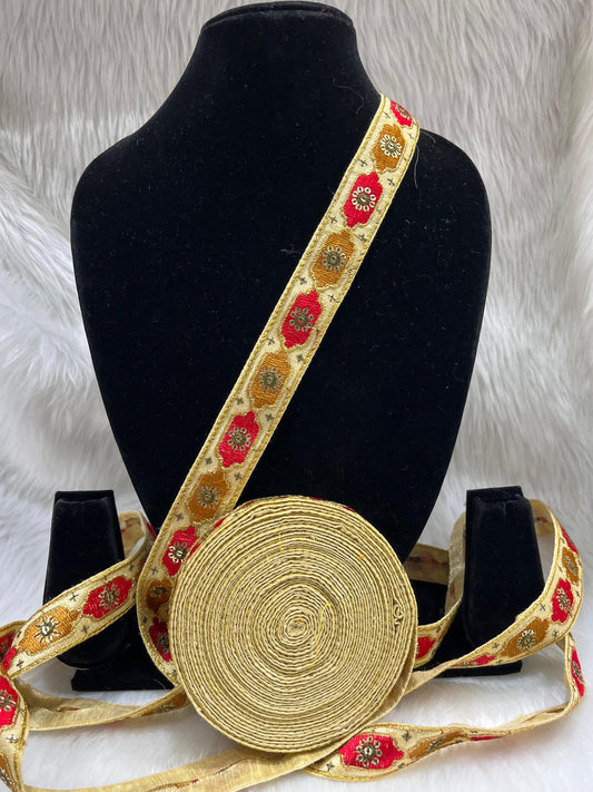 Sabhyasachi Inspired Multicolour Sequin Lace Border - 9 Meter Decorative Trim | Multi Color | 07