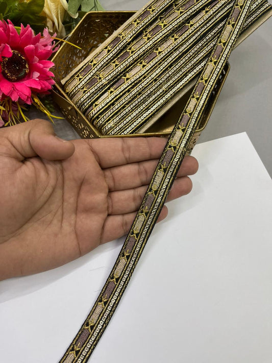 Sabyasachi Inspired Embroidery Fabric Laces – Premium 1 Inch Designer Decorative Lace for Sarees & Ethnic Wear (9 Meter)