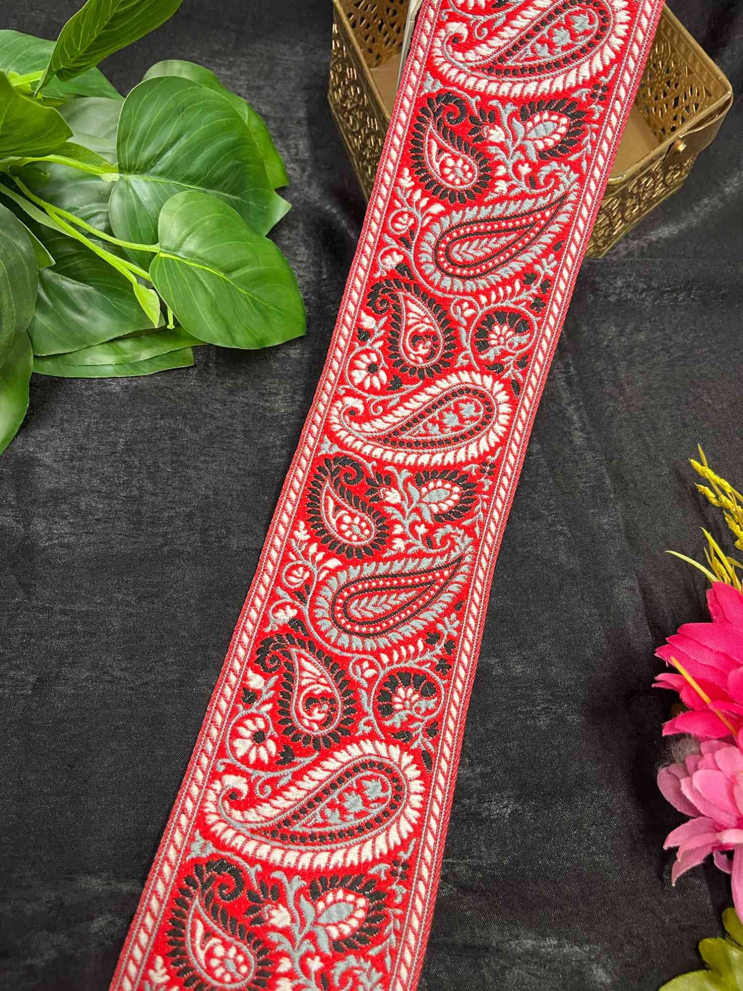 Heritage Mango Banarasi Lace – 9 Meters, 3.5-Inch Traditional Zari Embroidered Border for Sarees, Lehengas & Dupattas | Design 8