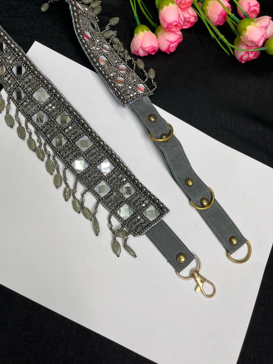 Mirror Beaded Handcrafted Waist Belt – Traditional & Festive Embellished Accessory for Women