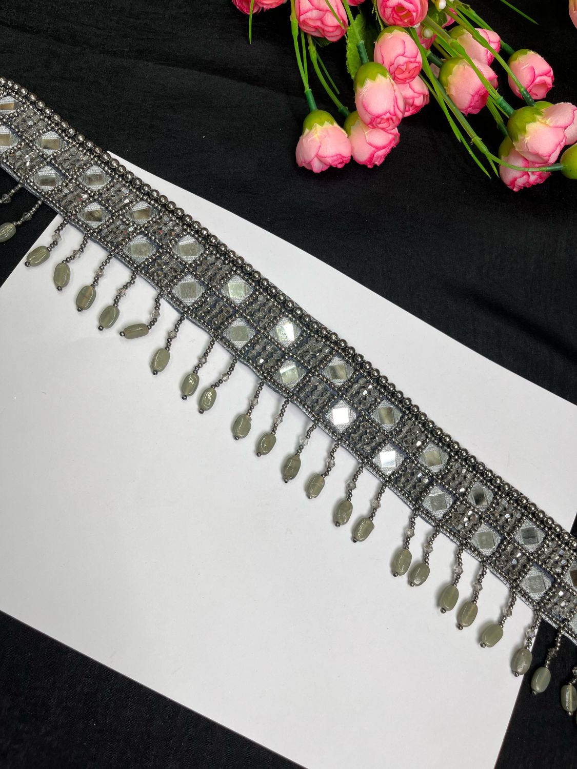 Mirror Beaded Handcrafted Waist Belt – Traditional & Festive Embellished Accessory for Women
