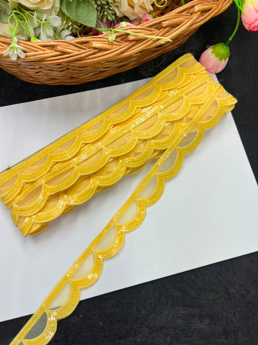 Designer Organza Lace for Sarees, Lehengas, Dupattas & Dresses – Premium Imported Organza Lace Border (1 Inch) | DC1044 | Design 10