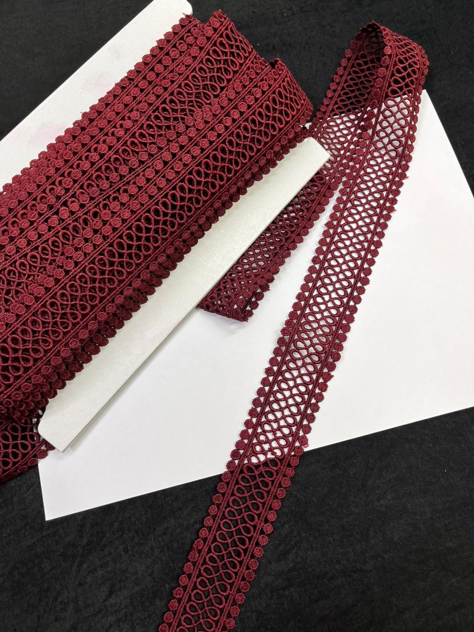 Cutwork Cotton Hakoba Lace – Premium 1.5 Inch Imported Decorative Border for Sarees, Dresses & Ethnic Wear (9 Meter)