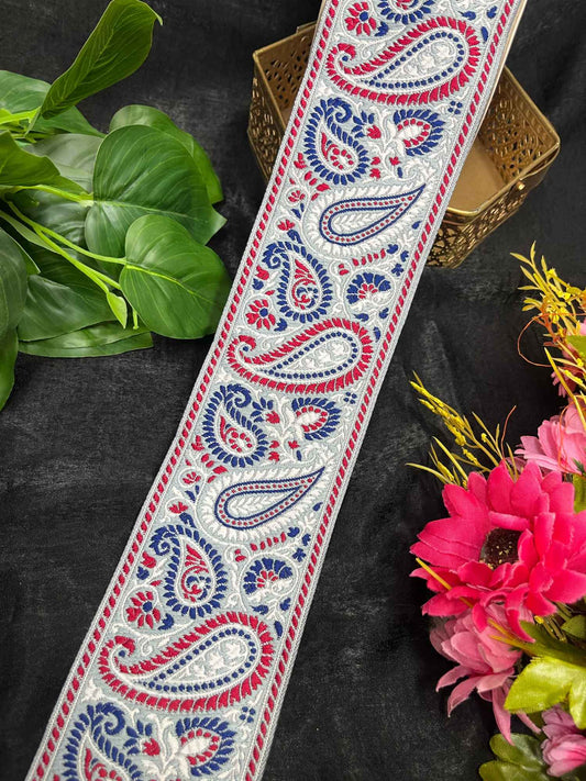 Heritage Mango Banarasi Lace – 9 Meters, 3.5-Inch Traditional Zari Embroidered Border for Sarees, Lehengas & Dupattas | Design 12