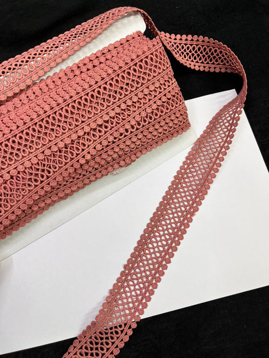 Cutwork Cotton Hakoba Lace – Premium 1.5 Inch Imported Decorative Border for Sarees, Dresses & Ethnic Wear (9 Meter)