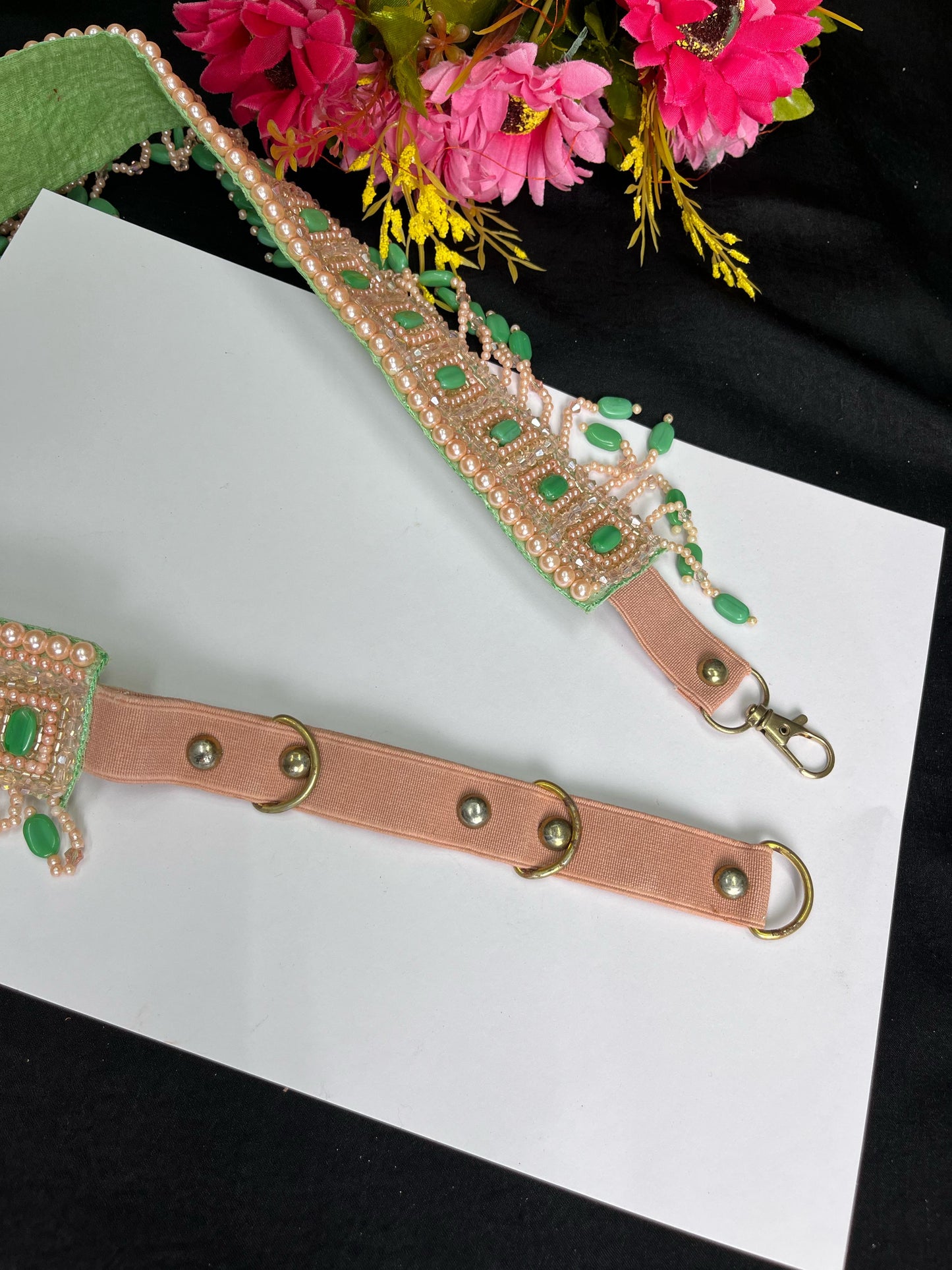 Pearl Beaded Crystal Handcrafted Waist Belt – Festive & Ethnic Style Accessory