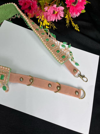 Pearl Beaded Crystal Handcrafted Waist Belt – Festive & Ethnic Style Accessory