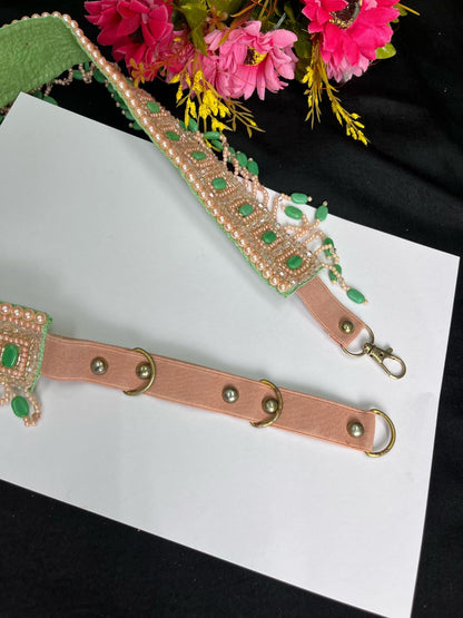 Pearl Beaded Crystal Handcrafted Waist Belt – Festive & Ethnic Style Accessory