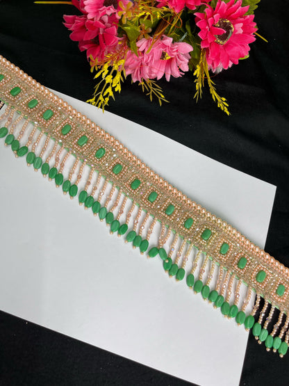 Pearl Beaded Crystal Handcrafted Waist Belt – Festive & Ethnic Style Accessory