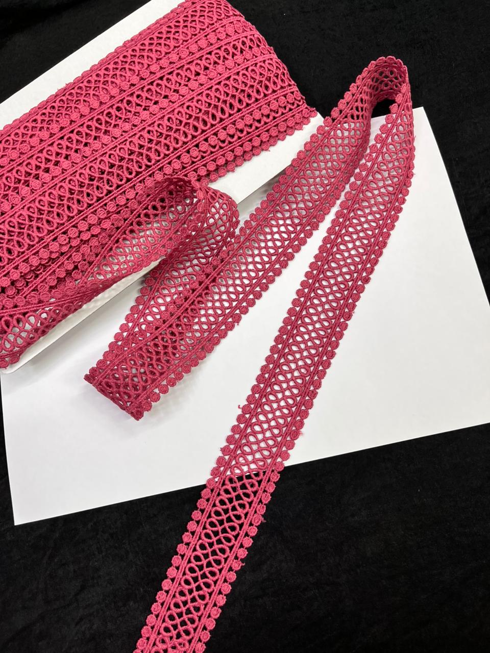 Cutwork Cotton Hakoba Lace – Premium 1.5 Inch Imported Decorative Border for Sarees, Dresses & Ethnic Wear (9 Meter)