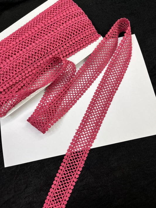 Cutwork Cotton Hakoba Lace – Premium 1.5 Inch Imported Decorative Border for Sarees, Dresses & Ethnic Wear (9 Meter)