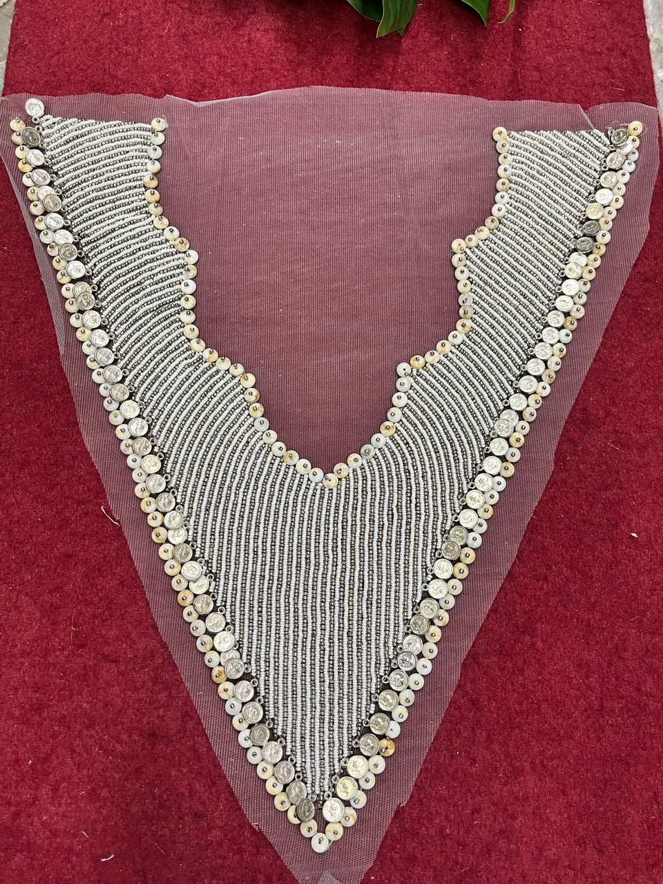 Designer Boho Style Handmade Neck Patch for Kurtis, Dresses & Blouses – Premium Embroidered Neckline Applique | DC0993 | Design 13
