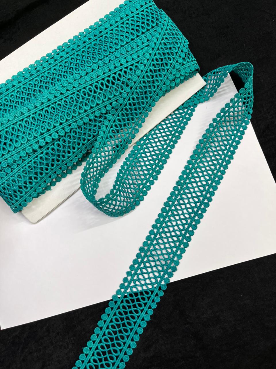 Cutwork Cotton Hakoba Lace – Premium 1.5 Inch Imported Decorative Border for Sarees, Dresses & Ethnic Wear (9 Meter)