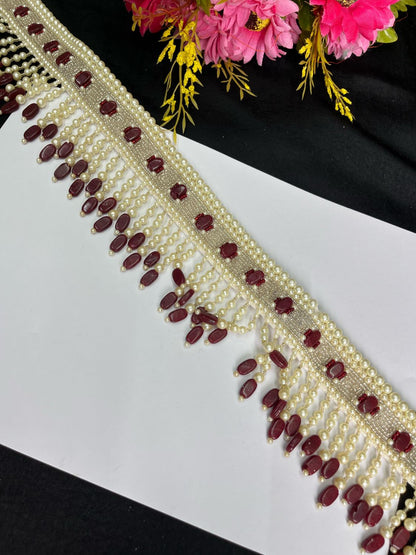 Pearl Beaded Crystal Handcrafted Waist Belt – Festive & Ethnic Style Accessory