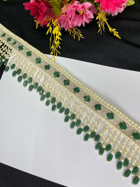 Pearl Beaded Crystal Handcrafted Waist Belt – Festive & Ethnic Style Accessory