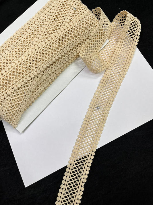 Cutwork Cotton Hakoba Lace – Premium 1.5 Inch Imported Decorative Border for Sarees, Dresses & Ethnic Wear (9 Meter)