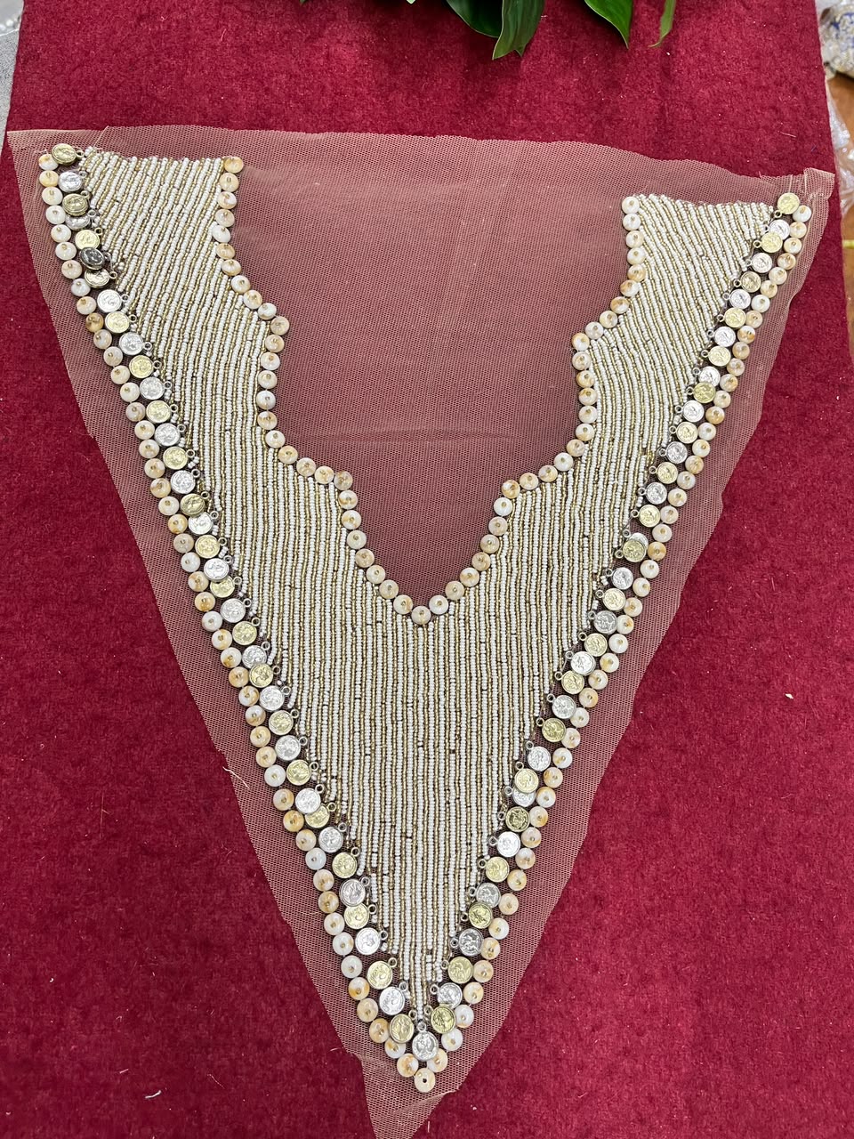 Designer Boho Style Handmade Neck Patch for Kurtis, Dresses & Blouses – Premium Embroidered Neckline Applique | DC0993 | Design 15