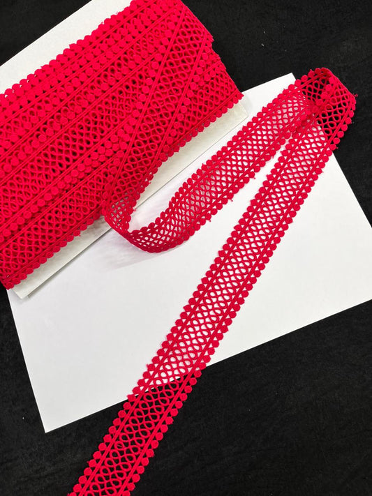 Cutwork Cotton Hakoba Lace – Premium 1.5 Inch Imported Decorative Border for Sarees, Dresses & Ethnic Wear (9 Meter)