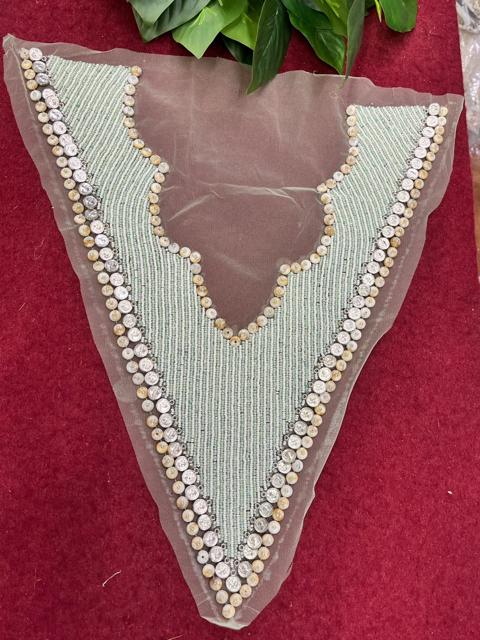 Designer Boho Style Handmade Neck Patch for Kurtis, Dresses & Blouses – Premium Embroidered Neckline Applique | DC0993 | Design 16