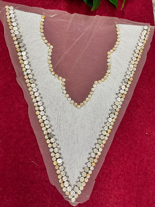 Designer Boho Style Handmade Neck Patch for Kurtis, Dresses & Blouses – Premium Embroidered Neckline Applique | DC0993 | Design 17