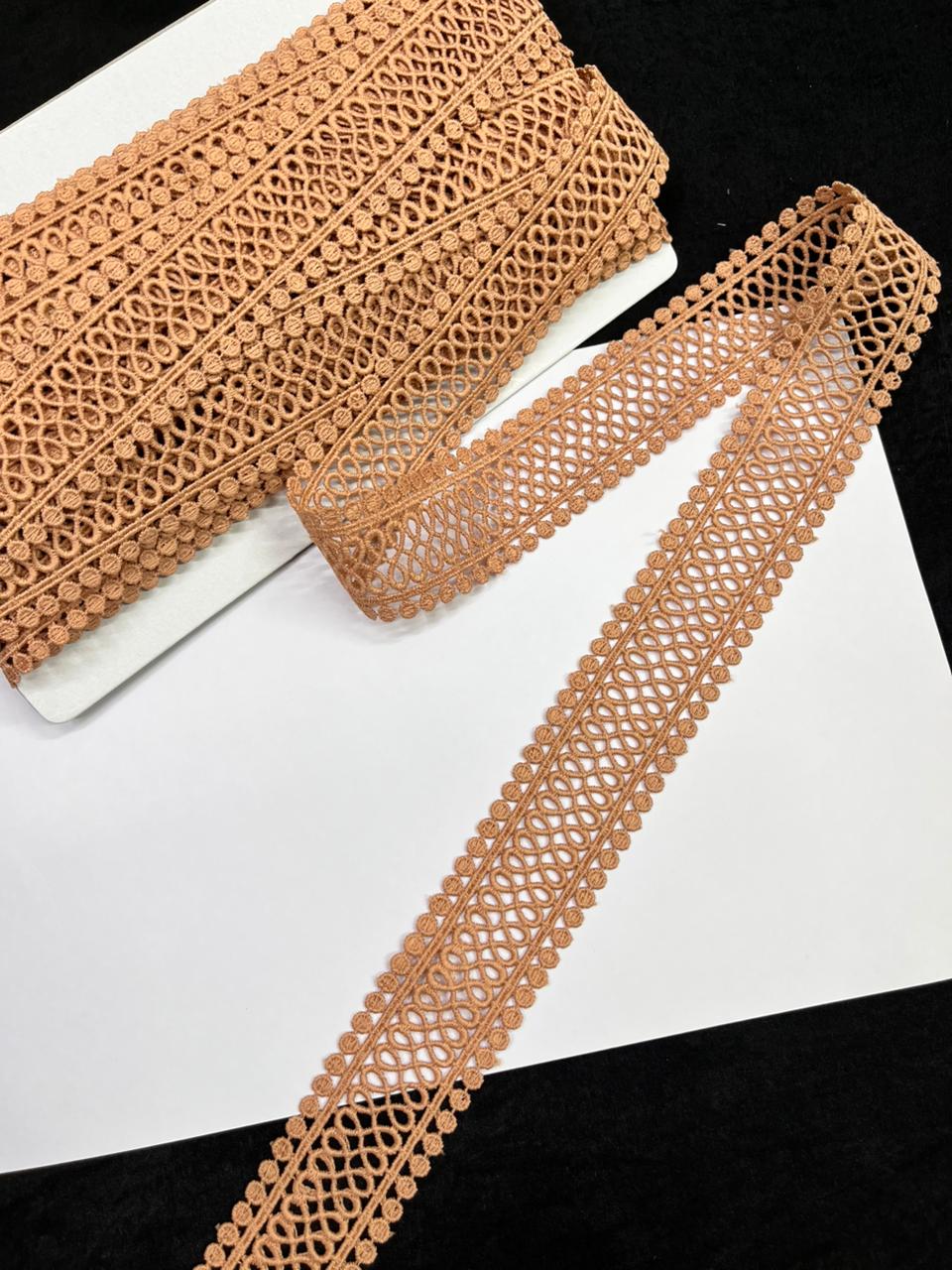 Cutwork Cotton Hakoba Lace – Premium 1.5 Inch Imported Decorative Border for Sarees, Dresses & Ethnic Wear (9 Meter)