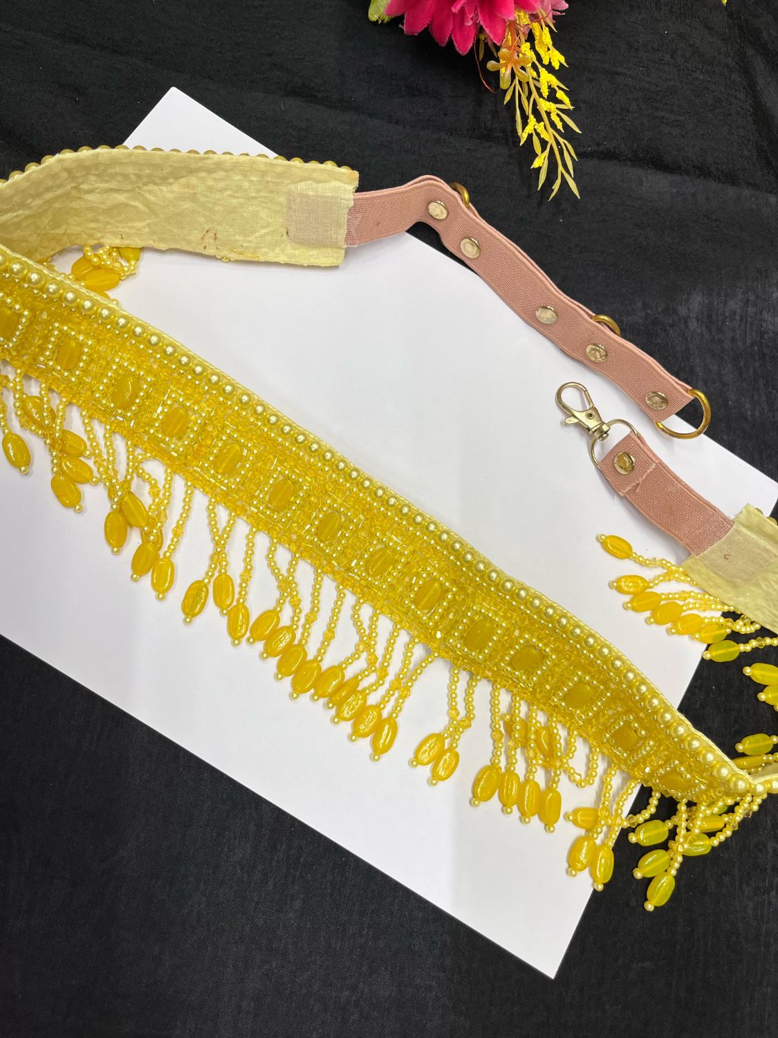 Pearl Beaded Crystal Handcrafted Waist Belt – Festive & Ethnic Style Accessory