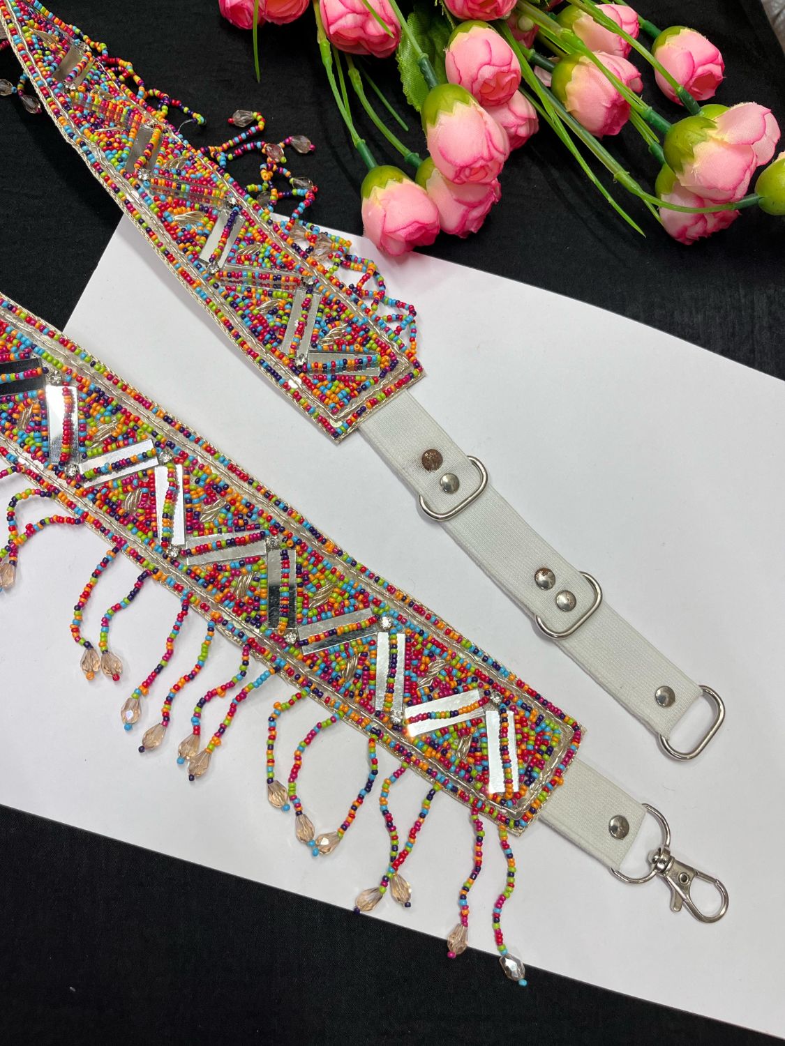 Mirror Beaded Handcrafted Waist Belt – Festive & Traditional Designer Accessory for Women