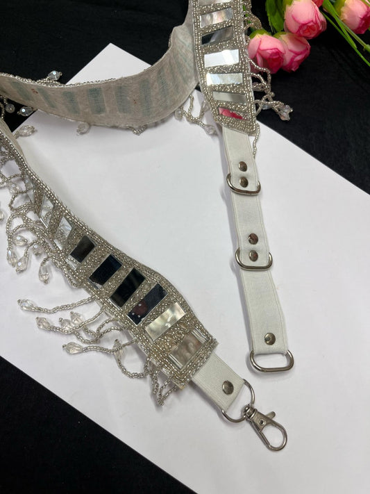 Mirror Beaded Handcrafted Waist Belt – Traditional & Festive Embellished Accessory for Women