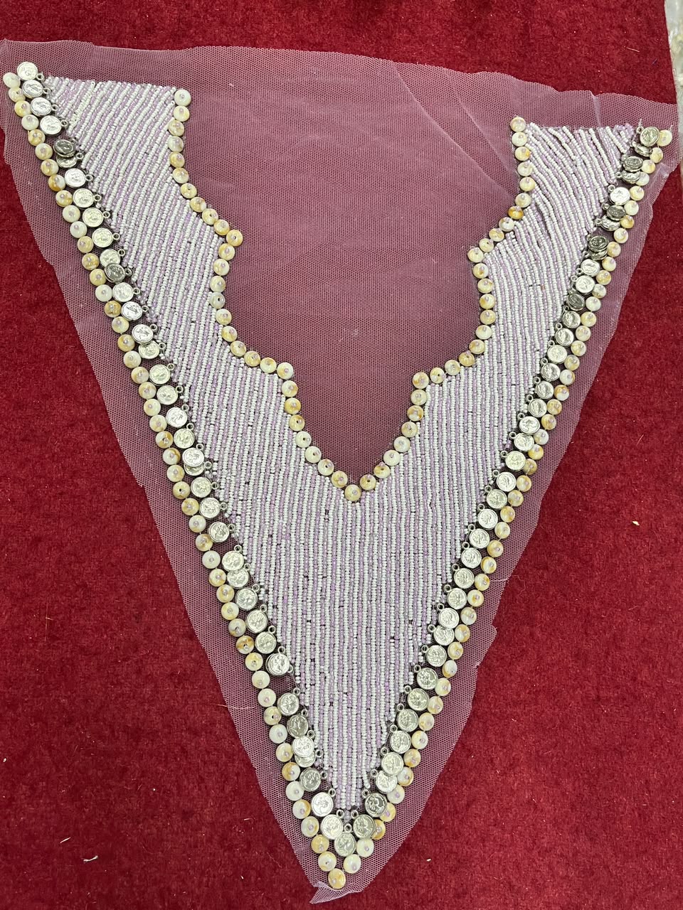 Designer Boho Style Handmade Neck Patch for Kurtis, Dresses & Blouses – Premium Embroidered Neckline Applique | DC0993 | Design 1