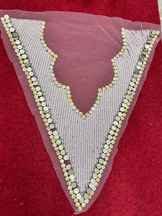 Designer Boho Style Handmade Neck Patch for Kurtis, Dresses & Blouses – Premium Embroidered Neckline Applique | DC0993 | Design 1
