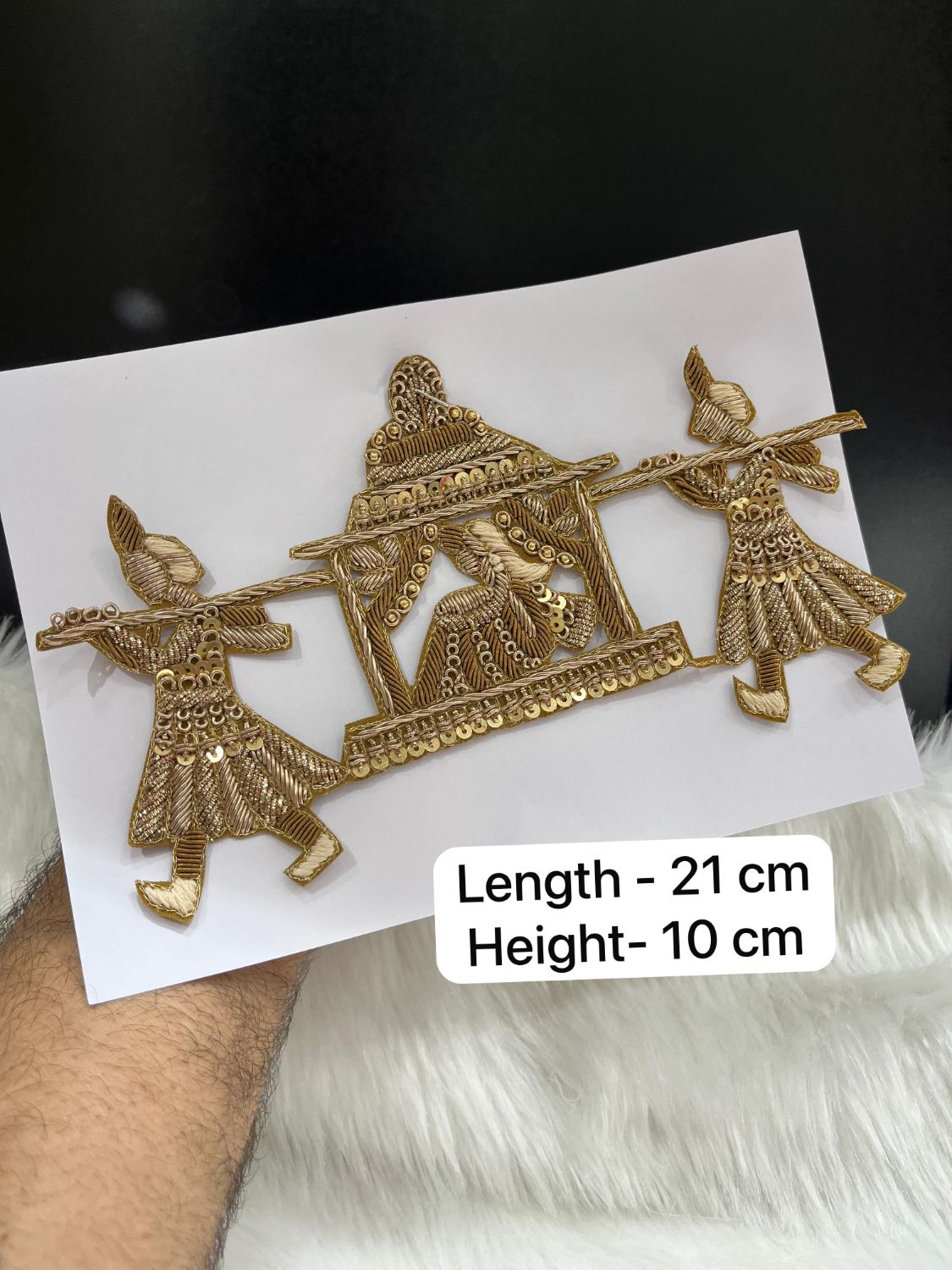 Dulhan Doli Barat Zardosi Work Patch for Saree Blouses & Bridal Wear