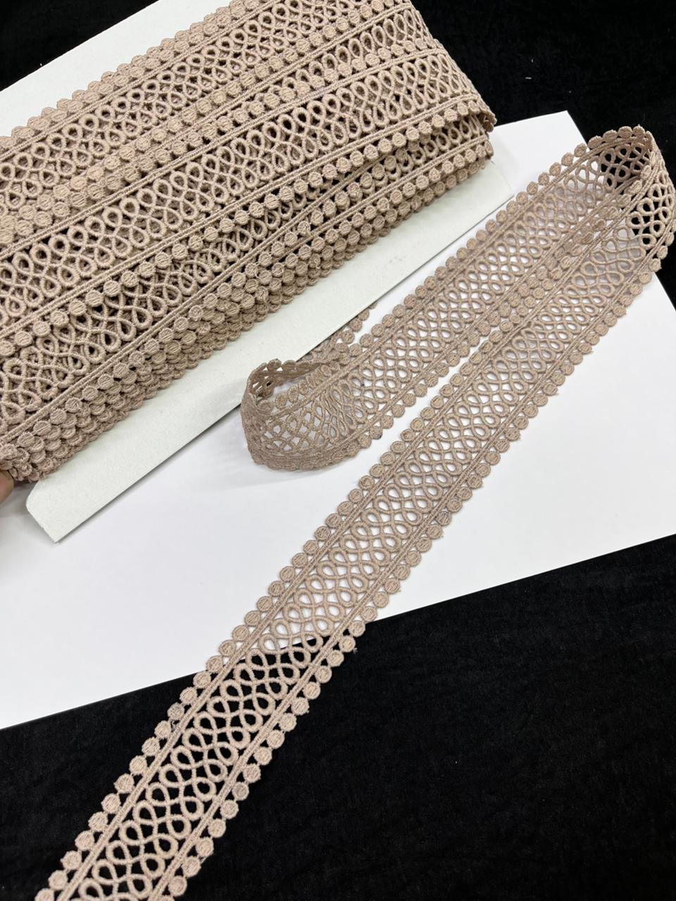 Cutwork Cotton Hakoba Lace – Premium 1.5 Inch Imported Decorative Border for Sarees, Dresses & Ethnic Wear (9 Meter)