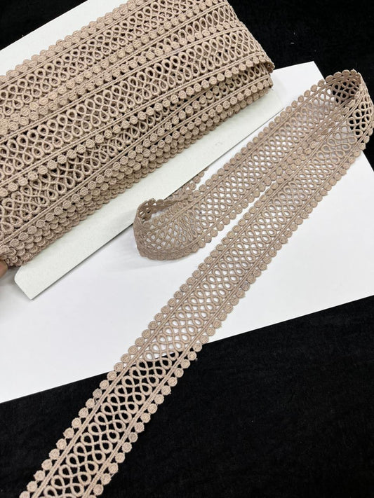 Cutwork Cotton Hakoba Lace – Premium 1.5 Inch Imported Decorative Border for Sarees, Dresses & Ethnic Wear (9 Meter)