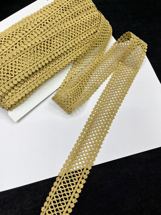 Cutwork Cotton Hakoba Lace – Premium 1.5 Inch Imported Decorative Border for Sarees, Dresses & Ethnic Wear (9 Meter)