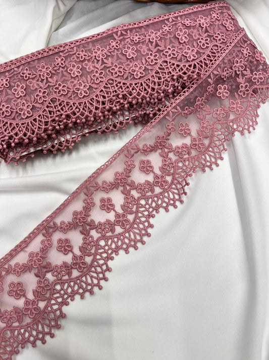 Soft Imported Net Lace Trim – Western Cotton Style Decorative Lace Border for Sarees, Dresses & Kurtis (3 Inch)
