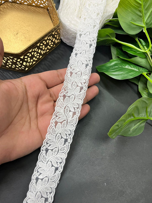 Beautiful White Cotton Imported Lace Trim – Designer Saree Laces & Dress Border (9 Meter)