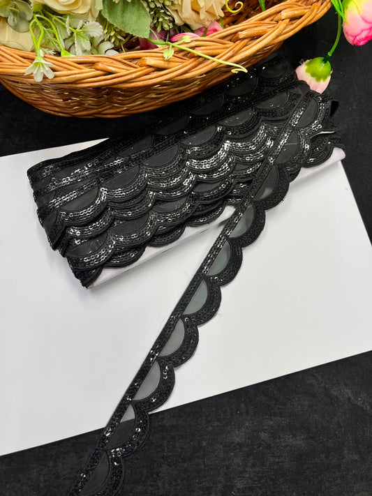 Designer Organza Lace for Sarees, Lehengas, Dupattas & Dresses – Premium Imported Organza Lace Border (1 Inch) | DC1044 | Design 25