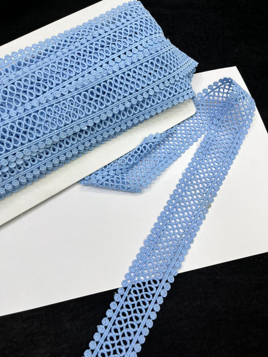 Cutwork Cotton Hakoba Lace – Premium 1.5 Inch Imported Decorative Border for Sarees, Dresses & Ethnic Wear (9 Meter)