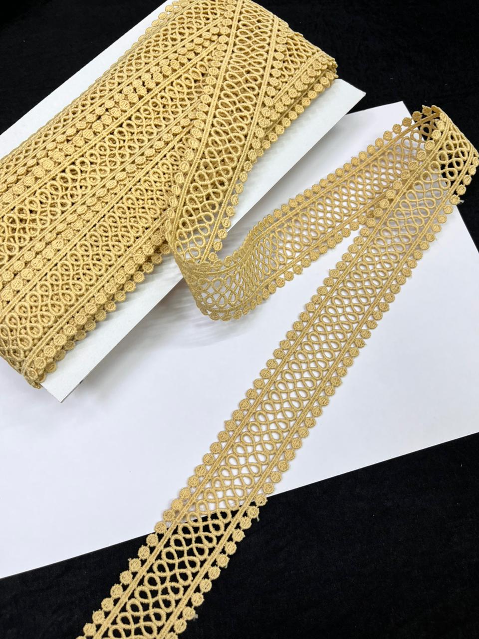 Cutwork Cotton Hakoba Lace – Premium 1.5 Inch Imported Decorative Border for Sarees, Dresses & Ethnic Wear (9 Meter)