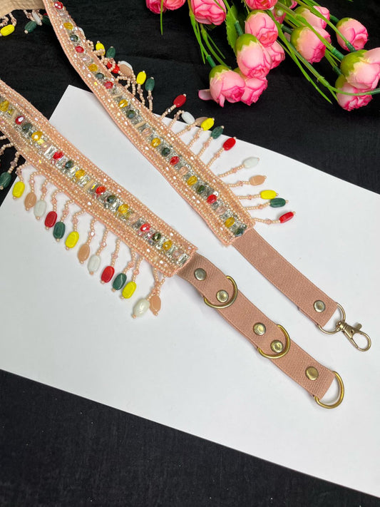 Crystal Handcrafted Waist Belt – Elegant Beaded Ethnic Accessory for Women