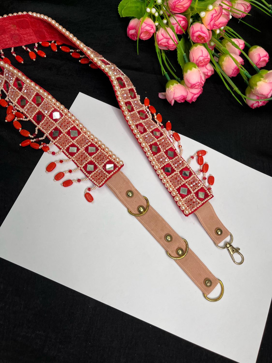 Mirror Beaded Handcrafted Waist Belt – Traditional & Festive Embellished Accessory for Women