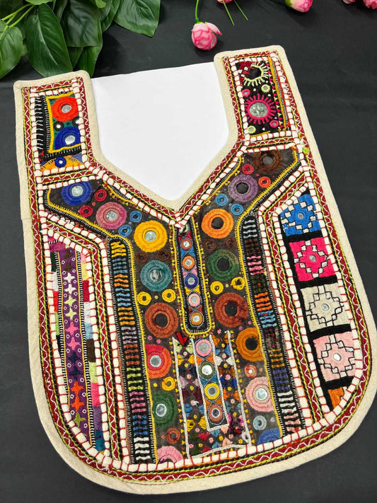 Handcrafted Kutchi Work Neck Patch for Kurtis, Tops & Dresses – Navratri Neck Patch Design | Design 2