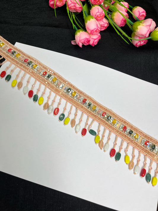 Crystal Handcrafted Waist Belt – Elegant Beaded Ethnic Accessory for Women