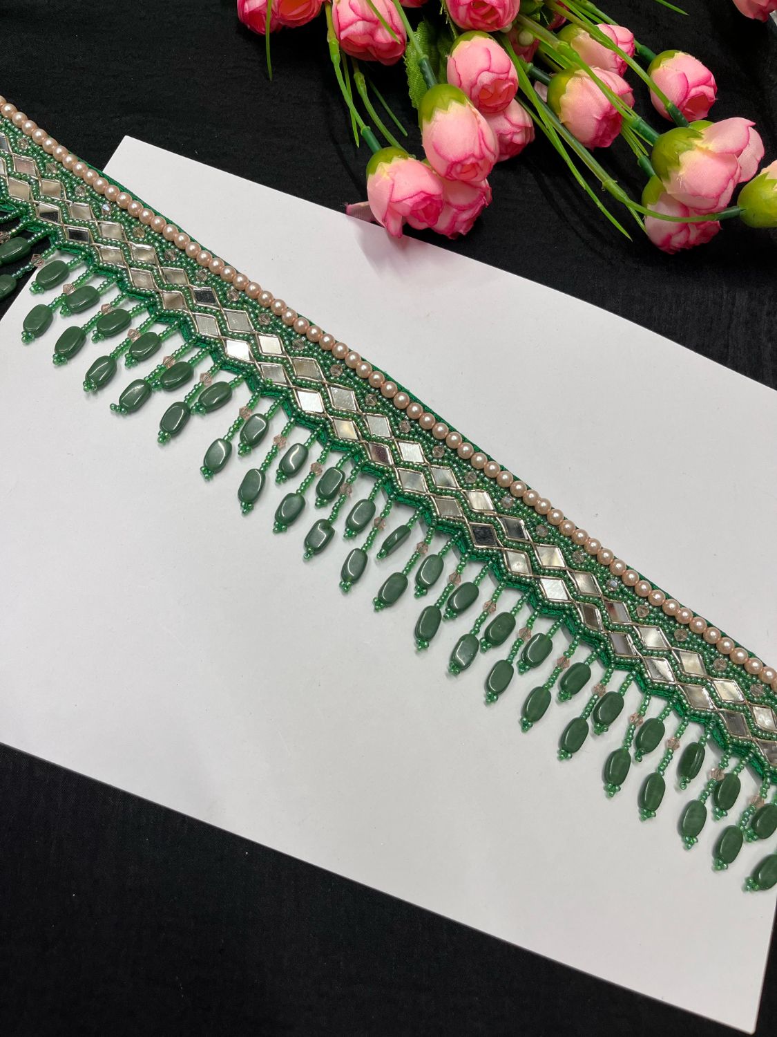 Mirror Beaded Handcrafted Waist Belt – Designer Ethnic Waist Accessory for Women