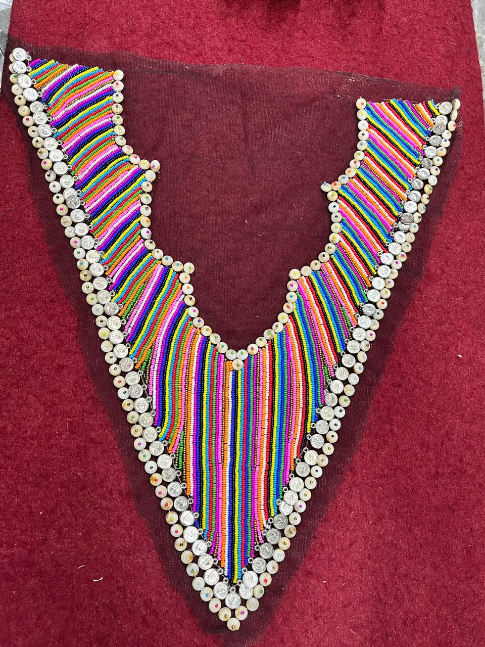 Designer Boho Style Handmade Neck Patch for Kurtis, Dresses & Blouses – Premium Embroidered Neckline Applique | DC0993 | Design 2