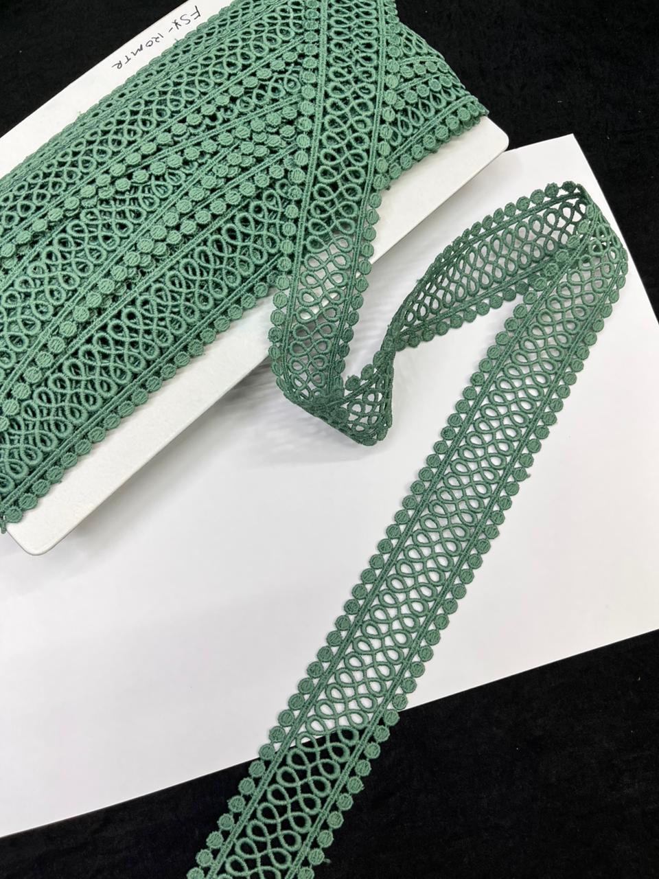 Cutwork Cotton Hakoba Lace – Premium 1.5 Inch Imported Decorative Border for Sarees, Dresses & Ethnic Wear (9 Meter)